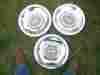2409650 Imperial 3 Lot 1964 Chrysler Hubcap Green Center Wheel Cover.pt