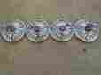 3867968 Chevrolet Chevrolet1965 Chevelle Ss Set Of Four 14 Three-bar Spinner Hubcaps Red Black 3955