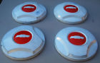 3875631 Chevrolet Set Chevy Van Painted Dog Dish Hubcaps Vintage White