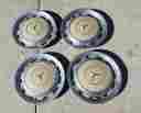 450sl Mercedes Benz 4 Vintage Hub Caps Wheel Covers Tan-beige Chrome Genuine 15