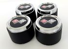 470075 Stripeclassics Corvette Aluminum Wheel Hub Center Caps Set Crossed Flags