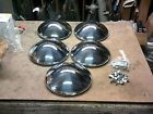 50-64 Shoreline 5 New Chrome Baby Moon Hub Caps 50-58 Olds Pontiac Rat Rod Scta
