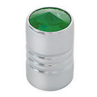 50873 Kns Valve Stem Cover Aluminum Chrome With Green Jewel