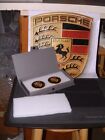 644.559.801.00 999.591.423.03 Unknown Porsche Nos Ceramic 356 911 912 Gold Trim Crested Center Caps W Microfiber Wipe