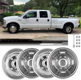Boogadee B-c17a8 Set Of 2 Rear And Front 17 Inch Stainless Steel Dually Wheel For 05-25 F-350