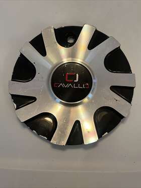 C-5492-1 Cavallo Wheels # . Metal Black And Silver Center Cap 1 Used