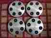 5015-a Chevy Flat Centers For 16 Wheels Set Of Four With 6 Black Faux Lugs