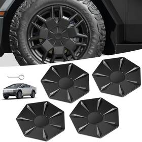 Coengwo Cw00025a-cwus-f1 Tesla Cybertruck Wheel Center Hub Caps Premium Abs Polymer Sleek Black