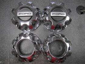 Hc3c-1a096-gbd Ford Set/4 2017-2023 F250 F350 Sd Chrome Center Caps 3.50 Inch Closed And 2.50 Open