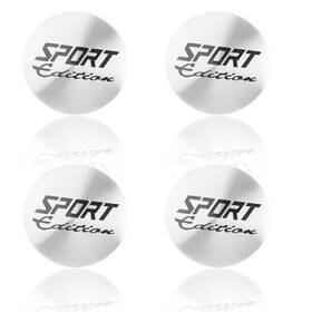 Gaolaosy Gaolaosy-gla-215 4pcs Car Wheel Hub Center Caps Stickers 2.22 Inch Sport/silver