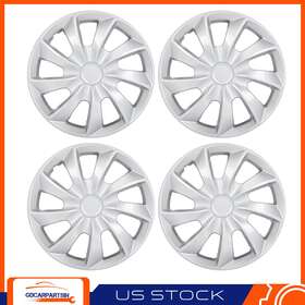 Gd17740201car Gdcarpartsin 16 Inch Set Of 4 Universal Hub Caps Full Wheel Covers Snap-on For R16 Tires Silver