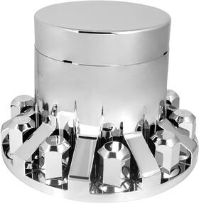 Gg Grand General 40265 Chrome Abs Delux Rear Axle Cover Set Flat Hub 33mm Hex