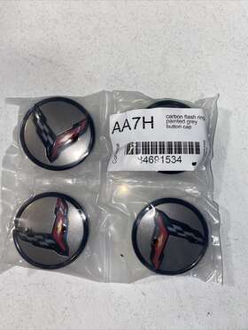 84691534 Gm 20-24 C8 Corvette Stingray Z06 Carbon Flash And Gray Wheel Center Caps