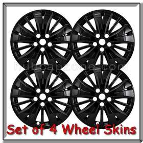 Nis488blk Hubcapzone.com Black Nissan Pathfinder Wheel Skins Hubcaps Fits 2017-2020 Covers 18 Inch