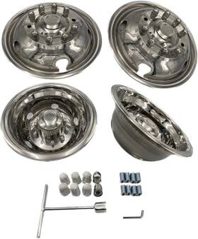 Johnwell Jwws-19.5-10 Hubcap Kit For 05-25 Ford Super Duty F450/f550 Dually Trucks 19.5 Inch 4pc