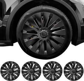 My-sun-19 Kikosawa Wheel Cover 19 Inch Hubcaps For Tesla 21-24 Model Y Matte Black Abs