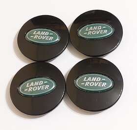 Rrj000010xxx Land Rover 4 Wheel Center Caps 62mm Black/green Clean Set Of