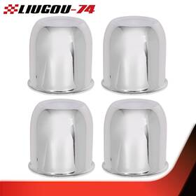 Liugou74 Lg-02etn0001bsl 4x Push Through Chrome Center Cap Fit For 3 1/4 Inch 3.25 Trailer Rims Bore