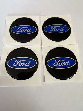 Lk1163 Lugnutking 4 Emblems Stickers Blue Ford Size 44 Mm Or 1.75 Inch Diameter For Spinner