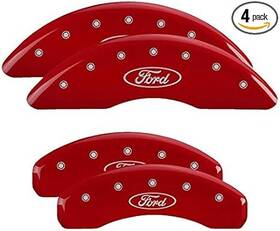Mgp Caliper Covers 10269sfrdrd For 24 Ford Mustang 4pc Front Rear Red Oval
