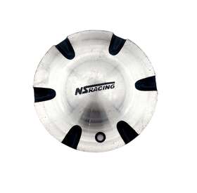 S1050-ns02 Ns Racing 1 Wheel Black / Polished Center Cap Hubcap Rims P/n