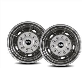 Pacific Dualies 46-3950 19.5 Inch Polish Stainless Steel Wheel Simulator Rear