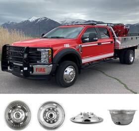 Puermto Px-c19f10 19.5 Inch 10 Lug 5 Hand Hole Wheel Simulators Front Rear Polished Stainless