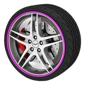 119349705 Rimblades Alloy Wheel Rim Protector Trim Strips For C6 And C7 Corvette - Pink