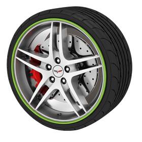 119349814 Rimblades Alloy Wheel Rim Protector Trim Strips For C6 C7 Corvette - Lime Green