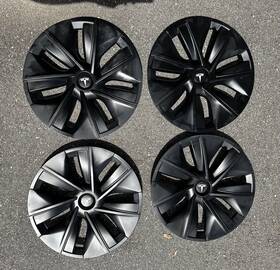 00860004371328 Rimetrix Laminar Black Wheel Cover- Tesla Model Y 19 Inch Set Of 4- Used