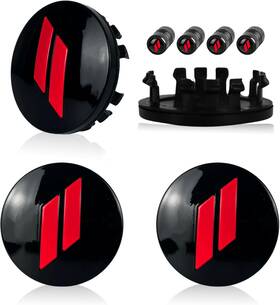 Ruihedahb Rhd250807181501 4pcs Wheel Center Cap 63mm/2.5 Inches Slash Covers Hub Compatible Red