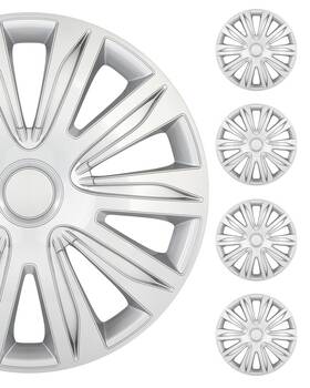 Scitoo 183404-5206-0914597402 17 Inch Hubcaps Set Of 4 With Abs Plastic Silver Lacquer