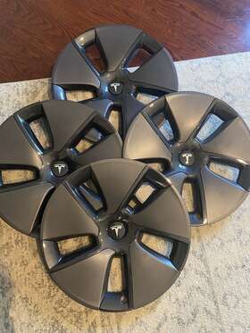 P1044281-00-d Tesla 2017-2023 Model 3 Aero Hubcap 18 Inch Full Wheel Cover Cap New Set Of 4 Oem
