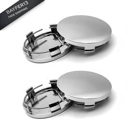 Tesnaao Tes4658 4 Pcs Car Wheel Center Hub Cover 60mm/2.36in Outer Diameter Silver