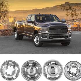 Wx-p17r8 Wensdy 4pcs 17 Inch Polished Stainless Steel Dually Wheel Simulators 8 Lug 5 Holes