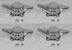 American Racing Fluted Bar Spinner 2-1/4 + 2-1/8 Spacing Wheel Rim Center Caps. Fixed Price $129.99.