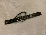 1963 Buick Riviera Dash Emblem Trim Bezel Panel Script Ornament. Fixed Price $32.98.