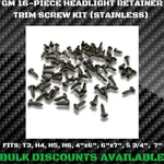 Cadillac Buick Gmc Headlight Trim Ring Retainer Bucket Screws Stainless Nos. Fixed Price $11.16.