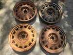 1935 1936 Chevy Standard 17" Artillery Wheels Original Gm Lug Set Of 4. Fixed Price $399.00.