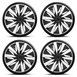 Wheel Trims 15" Black & Silver Lazio Hub Caps X4 Fits Dacia Sandero. Fixed Price $39.03.