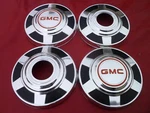 Vintage Nos 1973-77 Gmc Truck 4X4 12" Dog Dish Poverty Hubcaps Wheel Covers. Fixed Price $1000.00.