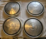 Vtg Set Of 4 Original Ford Motor Company Dog Dish Hubcaps Read. Fixed Price $125.00.
