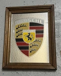 Porsche Crest Mirror Wall Vintage Style Framed Glass Stuttgart Logo. Fixed Price $149.95.