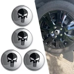 Ijuicy Car Wheel Center Hub Cap Cover, Metal Scratch-proof 4 Pcs Silver #skull. Fixed Price $11.53.