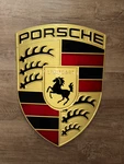 Porsche Crest Wall Art, Cast Aluminium, Collectable. Fixed Price $2150.00.