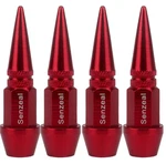 Senzeal 4X Long Impale Spike Style Polished Aluminum Tire Valve Stem Caps Red. Fixed Price $9.85.