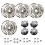 17" Yearone Aluminum Corvette Rally Wheels Kit. Silver Powder Coated. Fixed Price $1139.99.