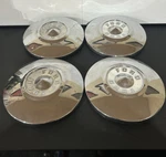 1950S 1960S Vintage Ford Chrome & Cream Dog Dish Poverty Hubcaps 10.50" - SET/4. Fixed Price $79.99.