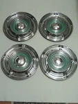 Vintage (4) 1958 Oldsmobile Super Dynamic Oem Green Ring Hub Caps 14" Used. Fixed Price $109.99.