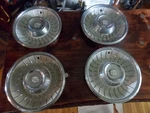 Cadillac Eldorado Fleetwood Deville Oem White Hubcaps 1960 S, 1961. Fixed Price $300.00.